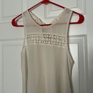 Monteau off white blouse crochet tank top thin see description